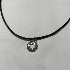 Handmade necklace with silver circle/star